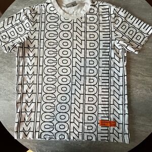 Vintage Y2K Icon Denim White Graphic Print Short Sleeve Menswear T-Shirt Medium